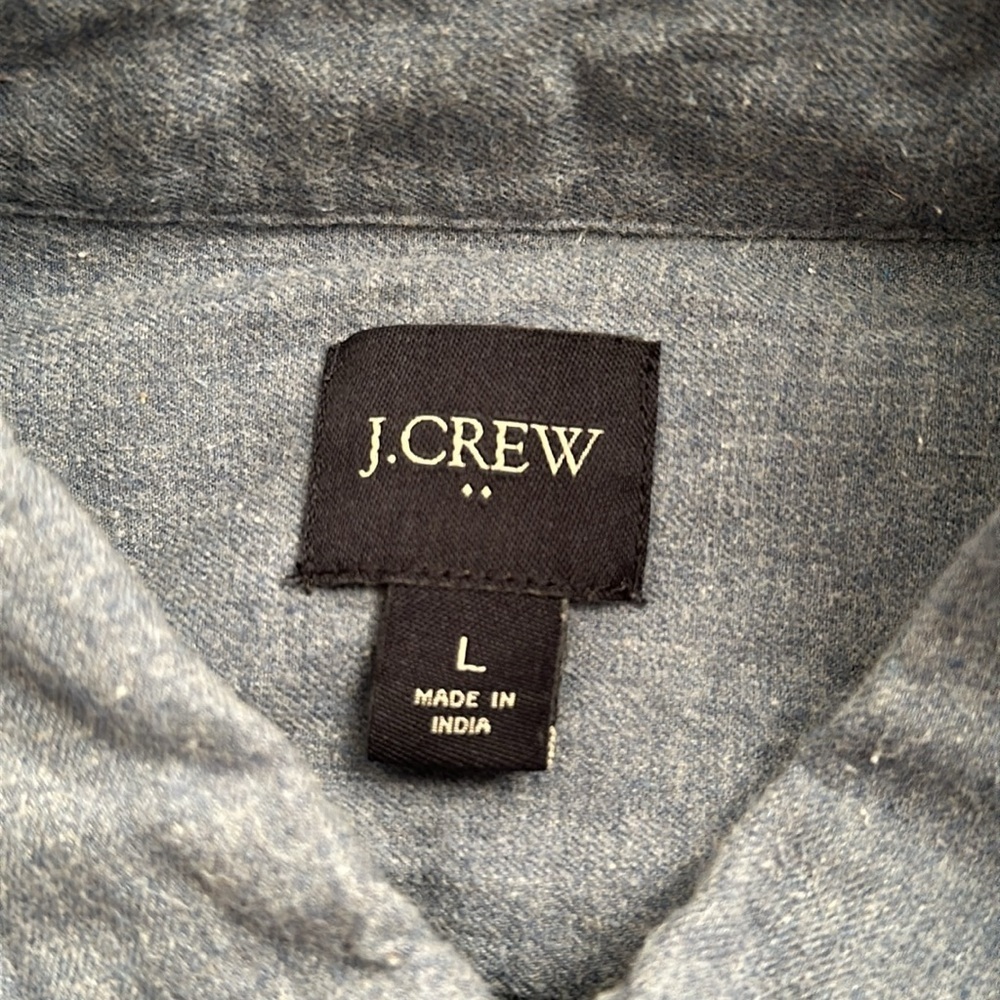 J Crew solid blue brushed twill button down shirt - image 7